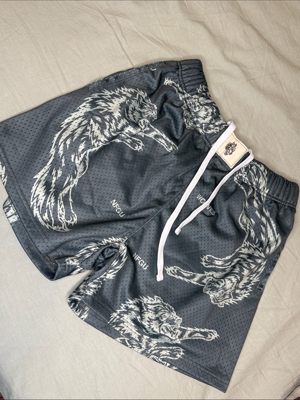 Darc Sport Graphic Wolf Print Mesh Shorts